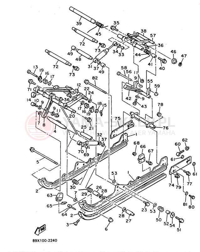 Schemat "Zawieszenie gąsiennicy" do Yamaha VENTURE TR VT480TRW