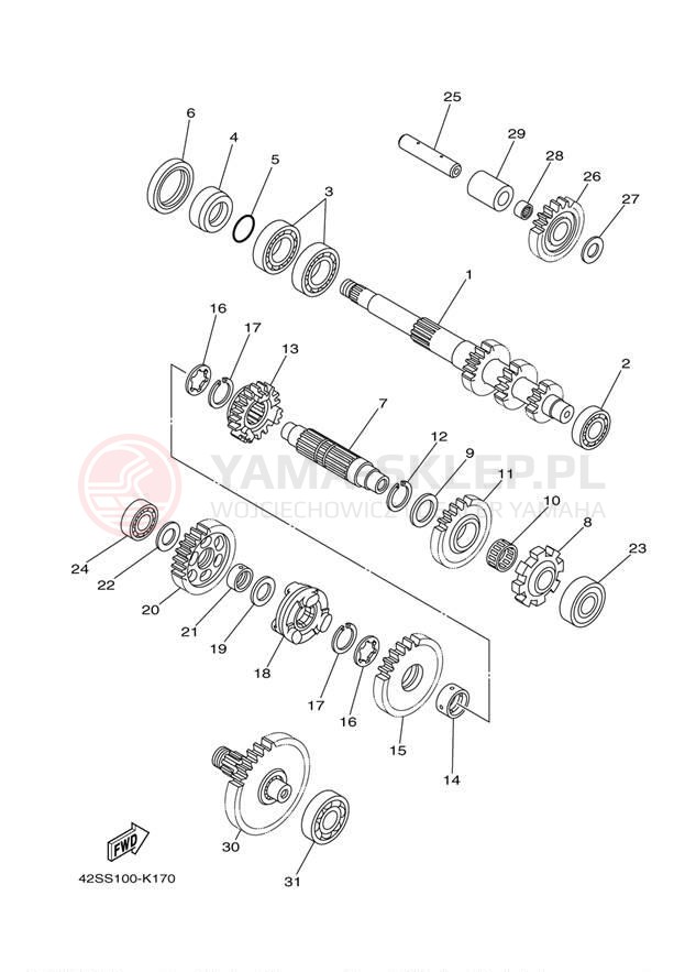 Schemat "Skrzynia biegów " do Yamaha YXR7FSPD