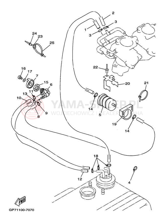Schemat "Układ paliwowy" do Yamaha WAVE RUNNER GP760 GP760V
