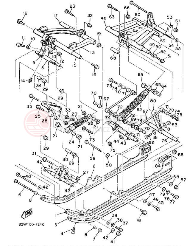 Schemat "Zawieszenie gąsiennicy" do Yamaha SRV SR540M