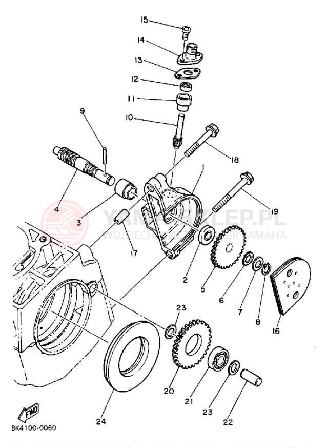 Schemat "PUMP DRIVE - GEAR" do Yamaha SRV SR540N