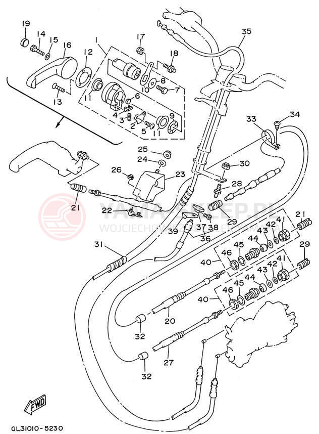 Schemat "Układ chlodzenia" do Yamaha WAVE VENTURE 700 WVT700U