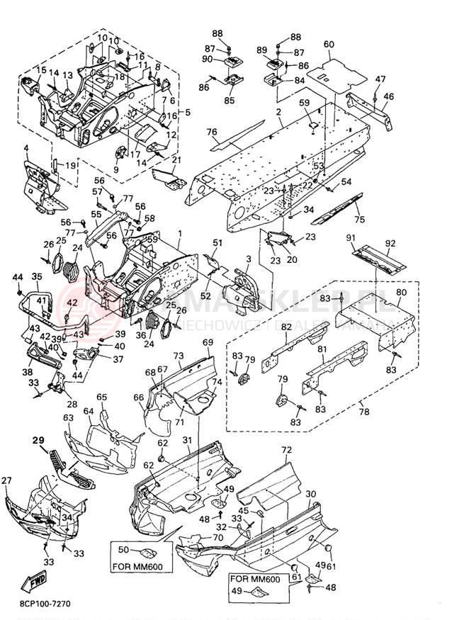 Schemat "rama" do Yamaha MOUNTAIN MAX 700 MM700A/MM600A