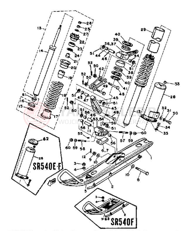 Schemat "płozy" do Yamaha SR540E