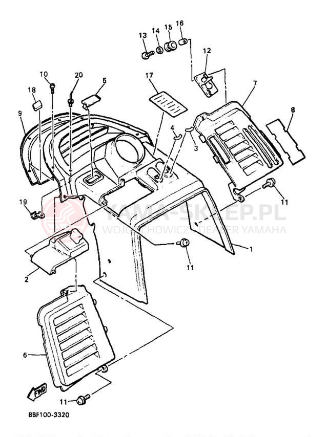 Schemat "INSTRUMENT PANEL" do Yamaha PHAZER SS PZ480B