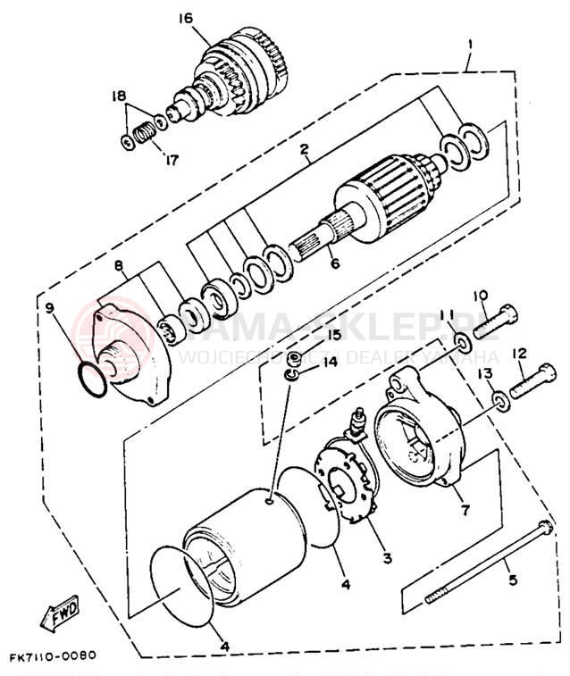 Schemat "rozrusznik" do Yamaha SUPER JET SJ650R