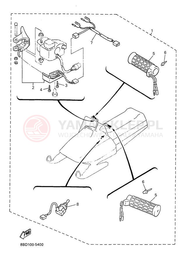 Schemat "Cięgno do odpalania" do Yamaha BRAVO LT BR250TA
