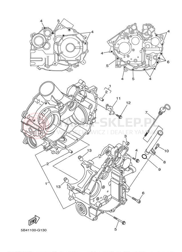 Schemat "Obudowa silnika" do Yamaha RHINO 700 FI YXR7FYL/YXR7FYGR