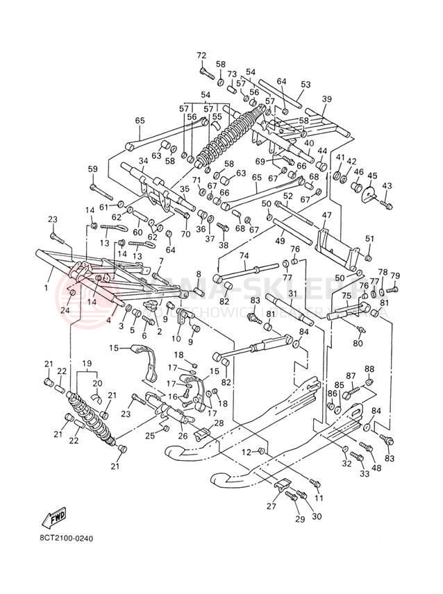 Schemat "Zawieszenie gąsiennicy" do Yamaha SX500