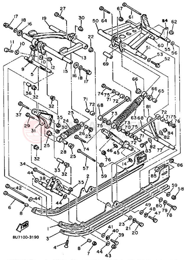 Schemat "TRACK SUSPENSION" do Yamaha V-MAX VMX540H