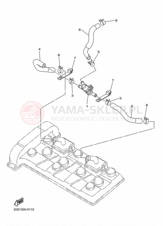 Schemat "System odbioru powietrza" do Yamaha FZ6R FZ6RFCR/FZ6RFR