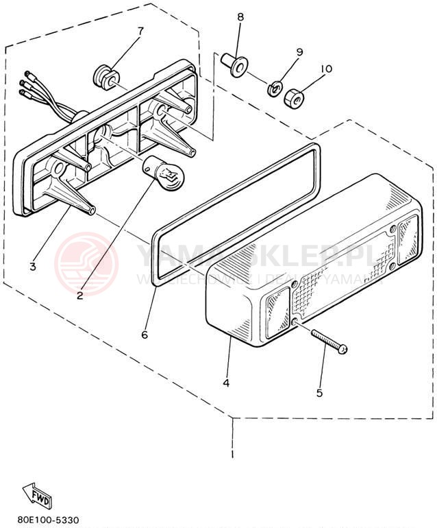 Schemat "lampa tył" do Yamaha BRAVO LT BR250TD