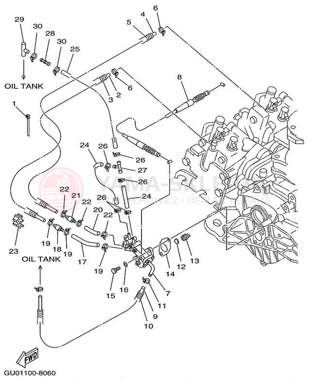 Schemat "Pompa olejowa" do Yamaha WAVE RUNNER GP800W GP800W