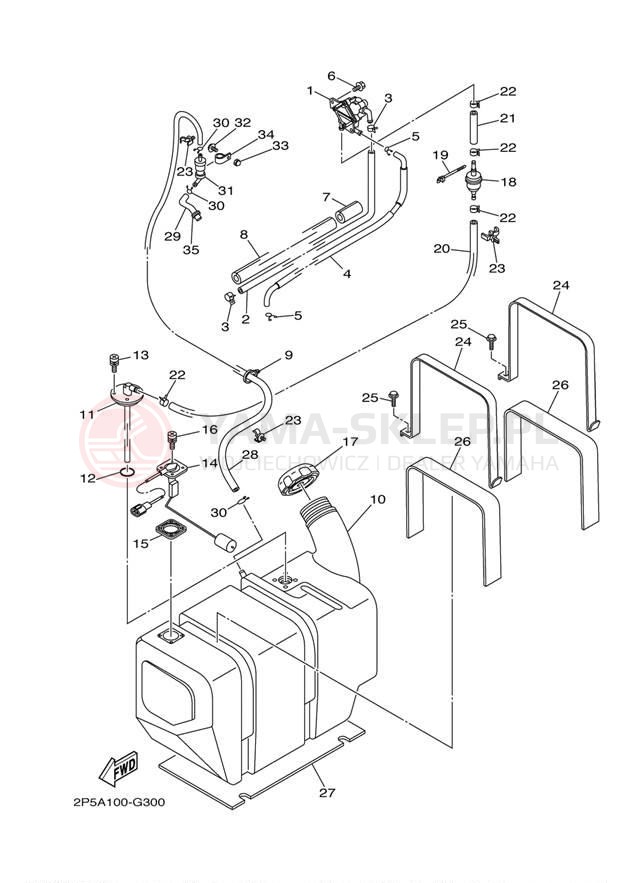 Schemat "zbiornik paliwa" do Yamaha RHINO 450 YXR45FYGR/YXR45FYR