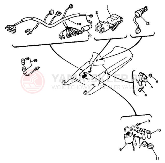 Schemat "układ elektryczny" do Yamaha PHAZER PZ480K