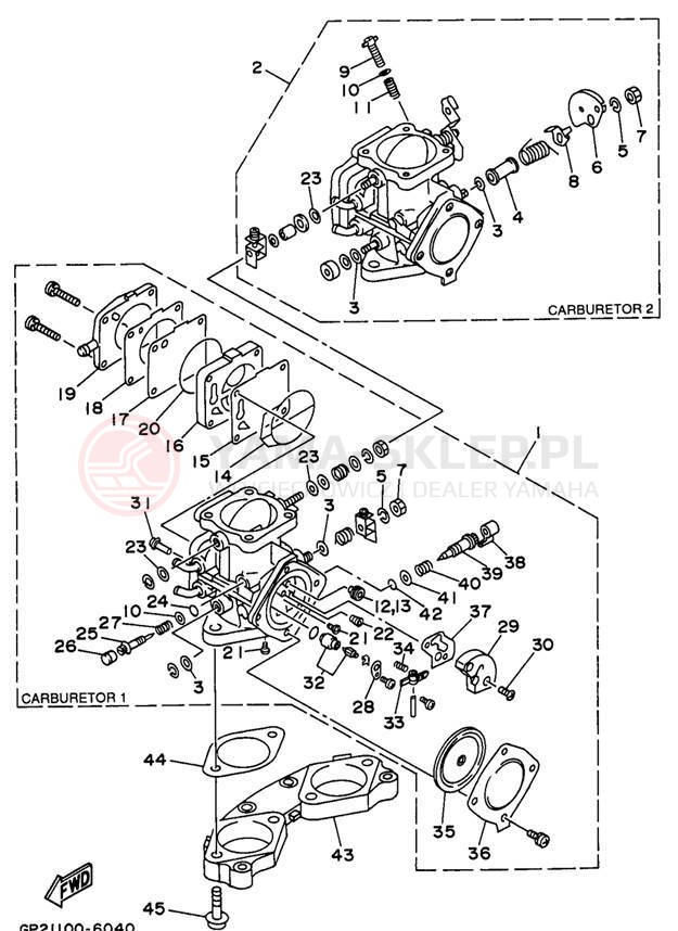 Schemat "Gaźnik" do Yamaha WAVE RAIDER 760 RA760U
