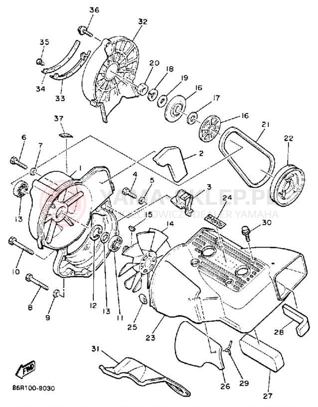 Schemat "Obudowa wentylatora" do Yamaha VK540 VK540EN