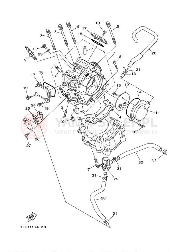 Schemat "głowica" do Yamaha VIKING 700 YXM700DER