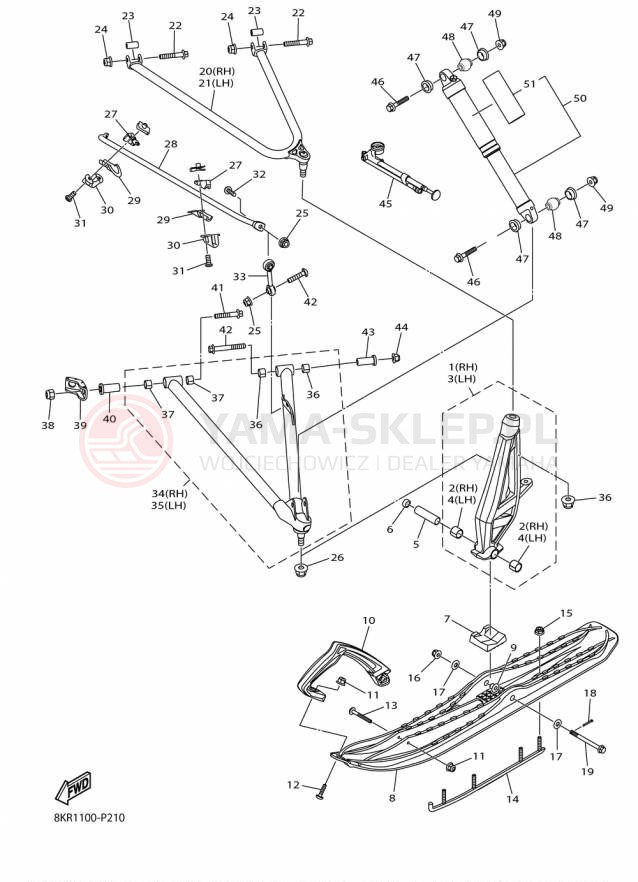 Schemat "płozy" do Yamaha SRVIPER X TX LE SR10XLFO