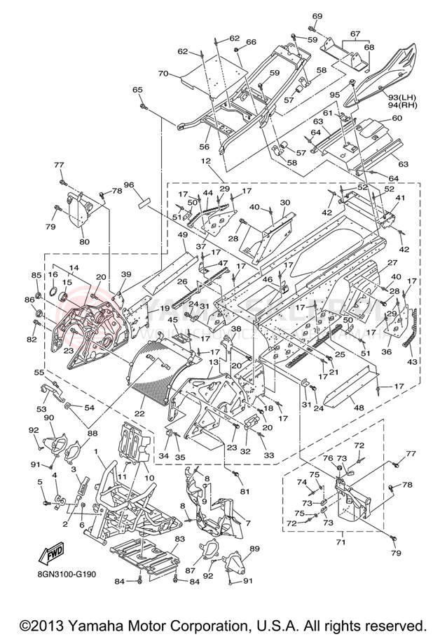 Schemat "rama" do Yamaha PHAZER RTX PZ50RTXL/PZ50RTXW