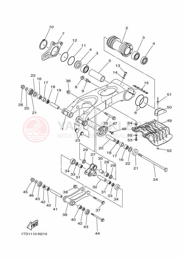 Schemat "wahacz" do Yamaha YFZ450R YFZ450RFL