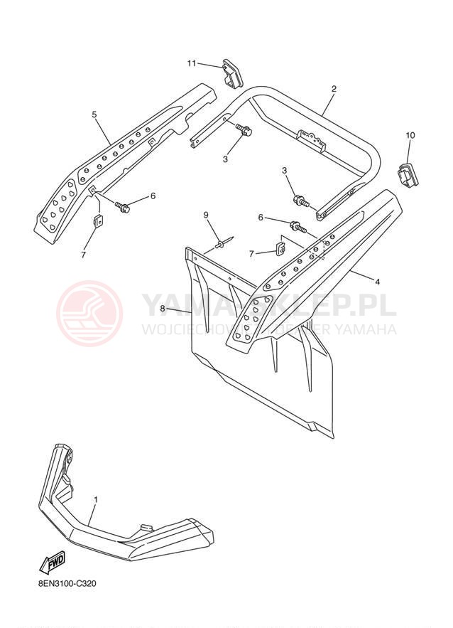Schemat "zderzak" do Yamaha SX VIPER MOUNTAIN SXV70ML
