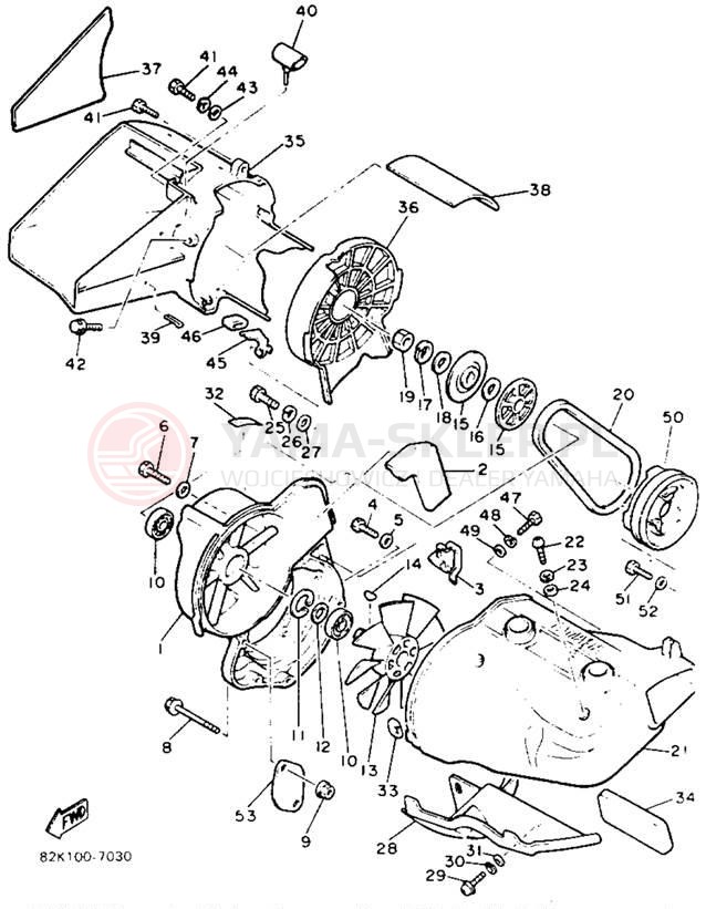 Schemat "Obudowa wentylatora" do Yamaha PHAZER II PZ480T