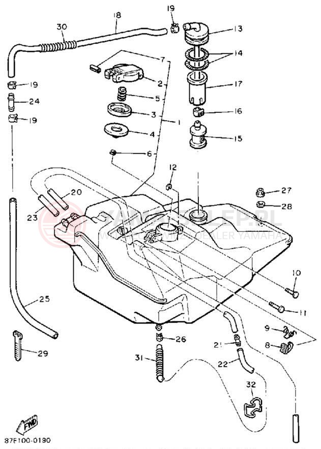 Schemat "zbiornik paliwa" do Yamaha OVATION CS340P