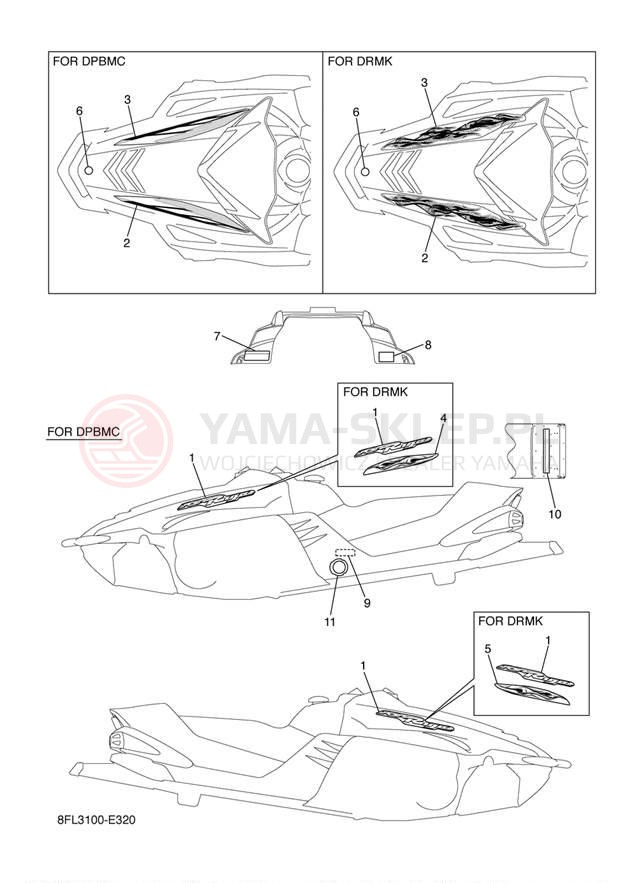 Schemat "naklejki" do Yamaha RAGE RSG90L