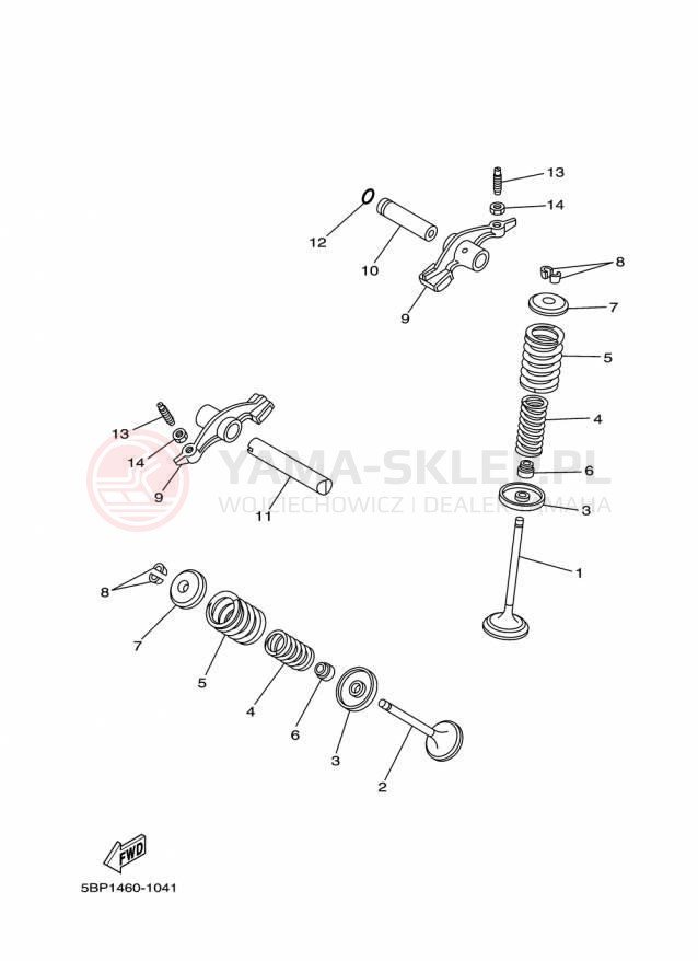 Schemat "zawory" do Yamaha XT250 XT250F/XT250FC