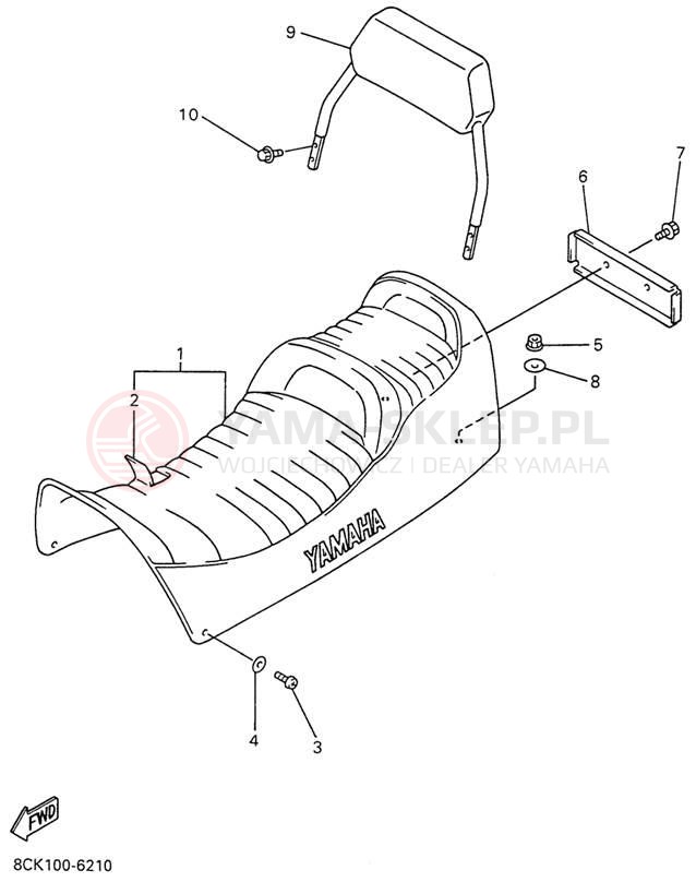 Schemat "siedzenie" do Yamaha VENTURE TR VT480TRW