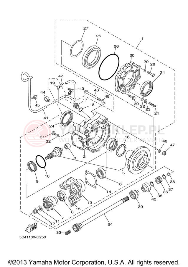 Schemat "Wał napędowy" do Yamaha RHINO 700FI YXR70FXR/YXR70FXGR
