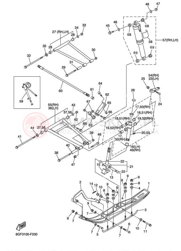 Schemat "płozy" do Yamaha NYTRO RS90NW
