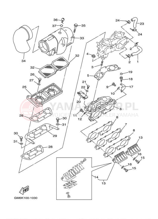 Schemat "Wtrysk paliwa" do Yamaha WAVERUNNER SUPER JET SJ700BN