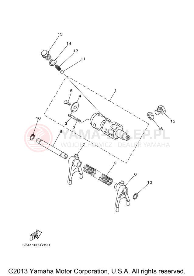 Schemat "Wodziki, automat" do Yamaha RHINO 700 FI HUNTER YXR70FHX