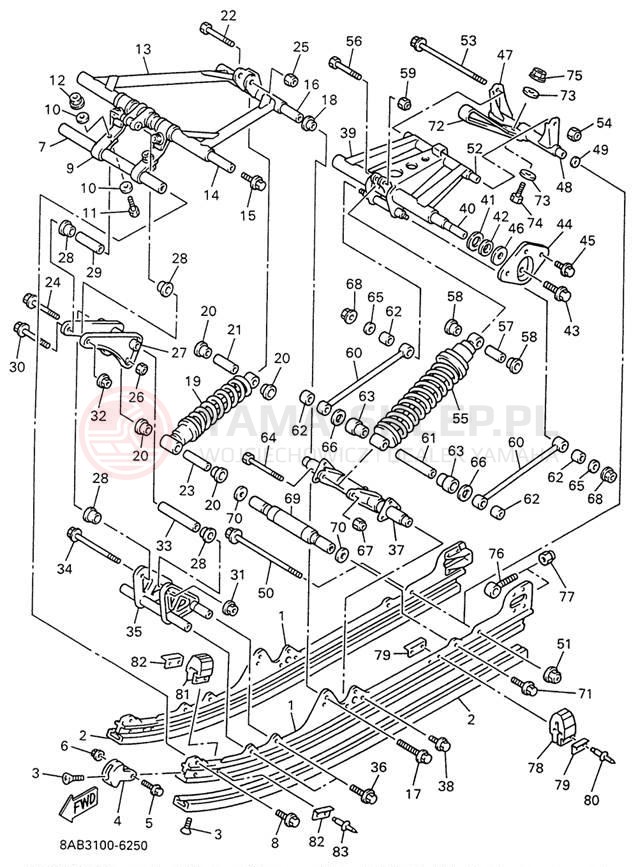 Schemat "Zawieszenie gąsiennicy" do Yamaha VMAX 500 VX500W