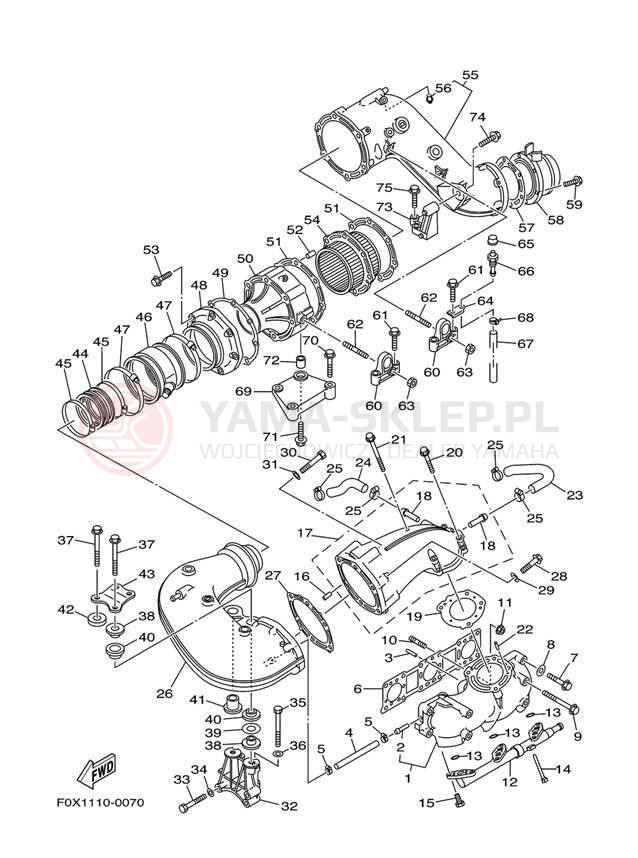 Schemat "wydech" do Yamaha GP1200 GP1200AY