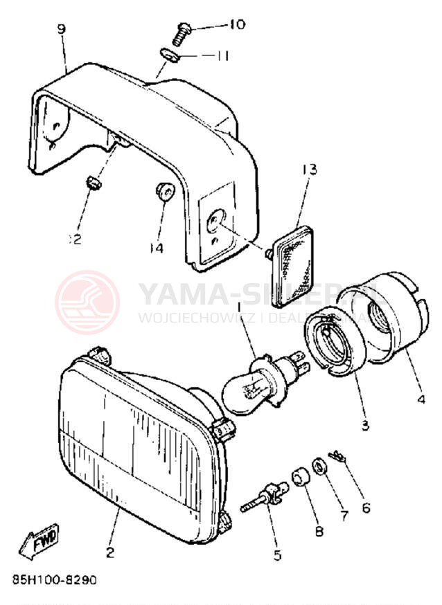 Schemat "Lampa przód" do Yamaha SNOSCOOT (ELEC START) SV80EP