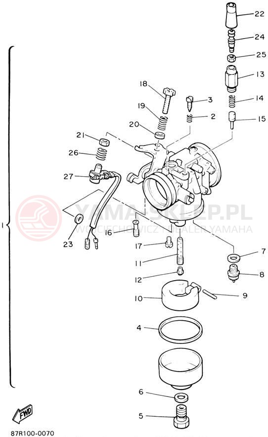 Schemat "Gaźnik" do Yamaha VK540 III VK540ED
