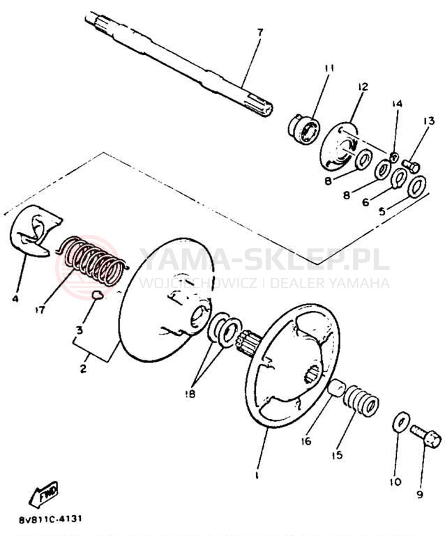 Schemat "Przeniesienie napędu" do Yamaha XLV XL540N