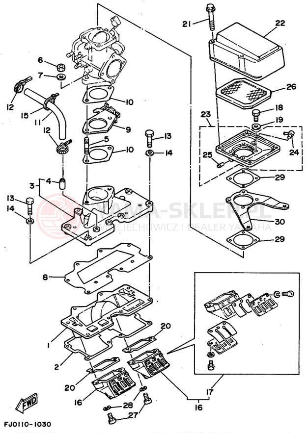 Schemat "Filtr powietrza" do Yamaha WAVE RUNNER III WRA650P