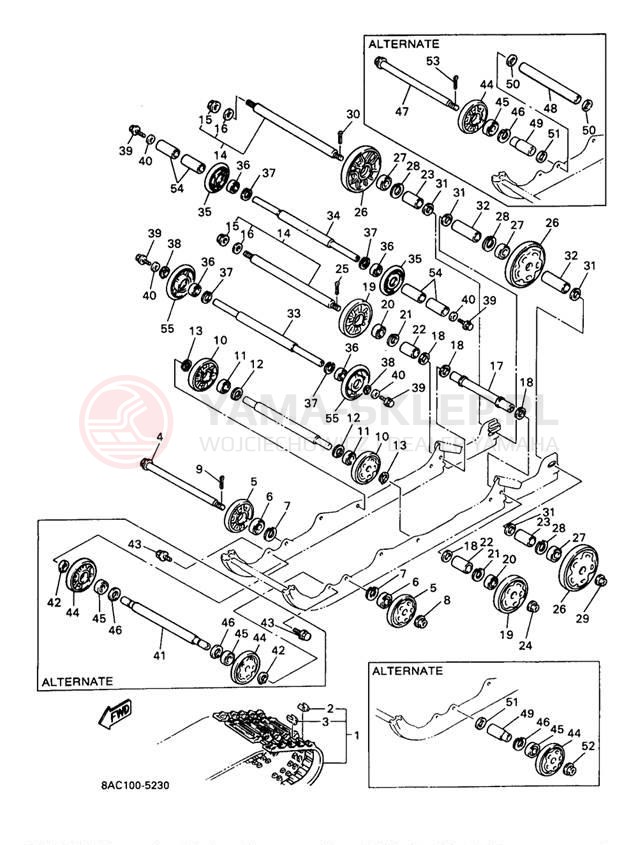 Schemat "Zawieszenie gąsiennicy" do Yamaha VK540 II VK540EA