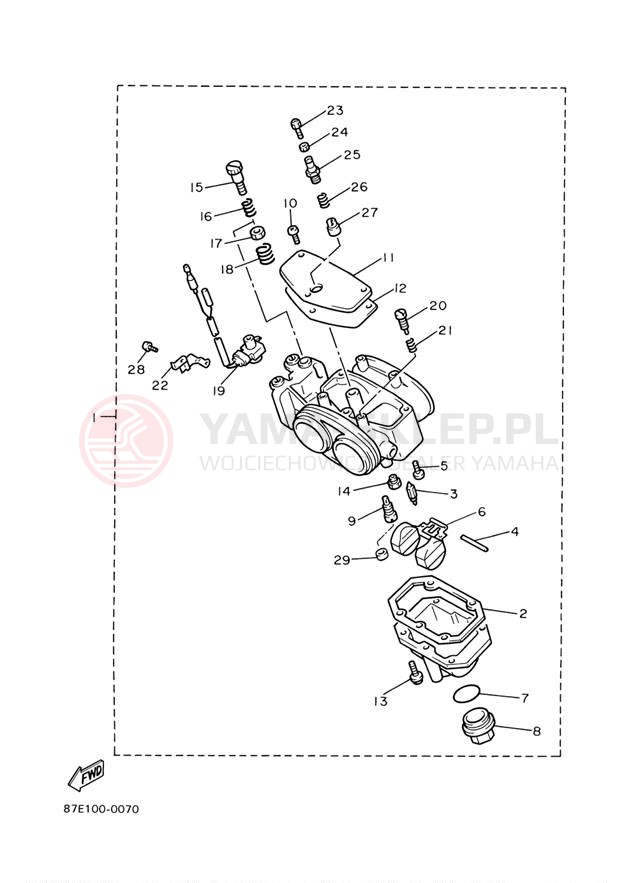 Schemat "Gaźnik" do Yamaha ET410TRF