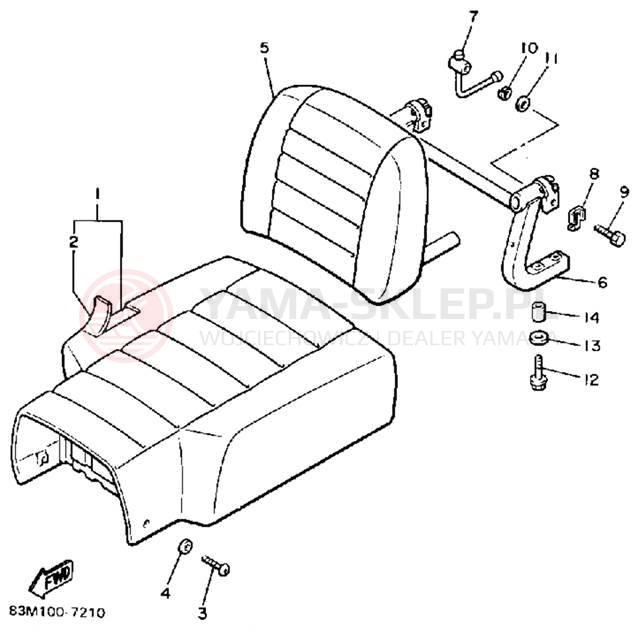 Schemat "siedzenie" do Yamaha INVITER CF300P