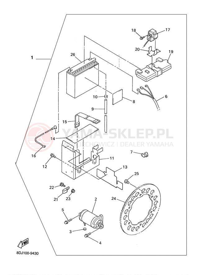 Schemat "układ elektryczny" do Yamaha PHAZER MOUNTAIN LITE PZ500MLD