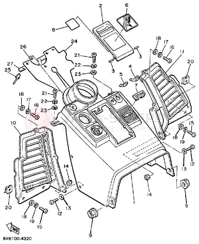 Schemat "INSTRUMENT PANEL" do Yamaha V-MAX VMX540H