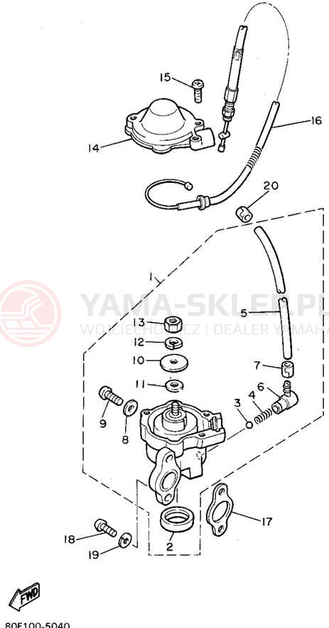 Schemat "Pompa olejowa" do Yamaha BRAVO LT BR250TV