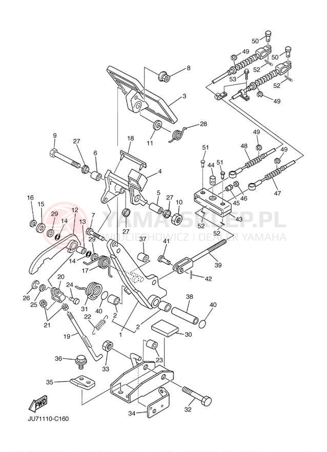 Schemat "hamulec" do Yamaha PRO HAULER 700 YXP700AS