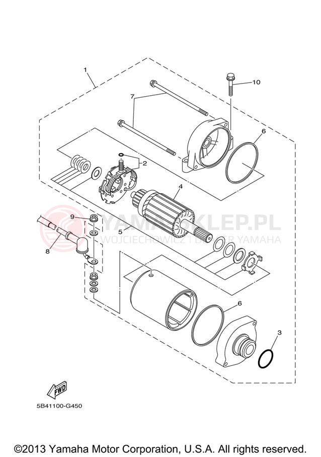 Schemat "rozrusznik" do Yamaha RHINO 700FI YXR70FXR/YXR70FXGR