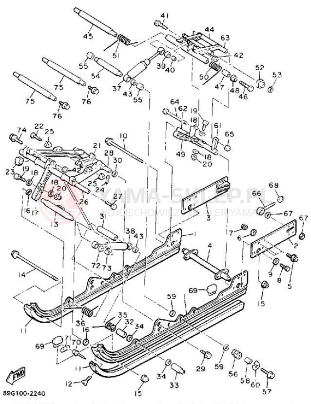 Schemat "Zawieszenie gąsiennicy" do Yamaha PHAZER II ST PZ480STT